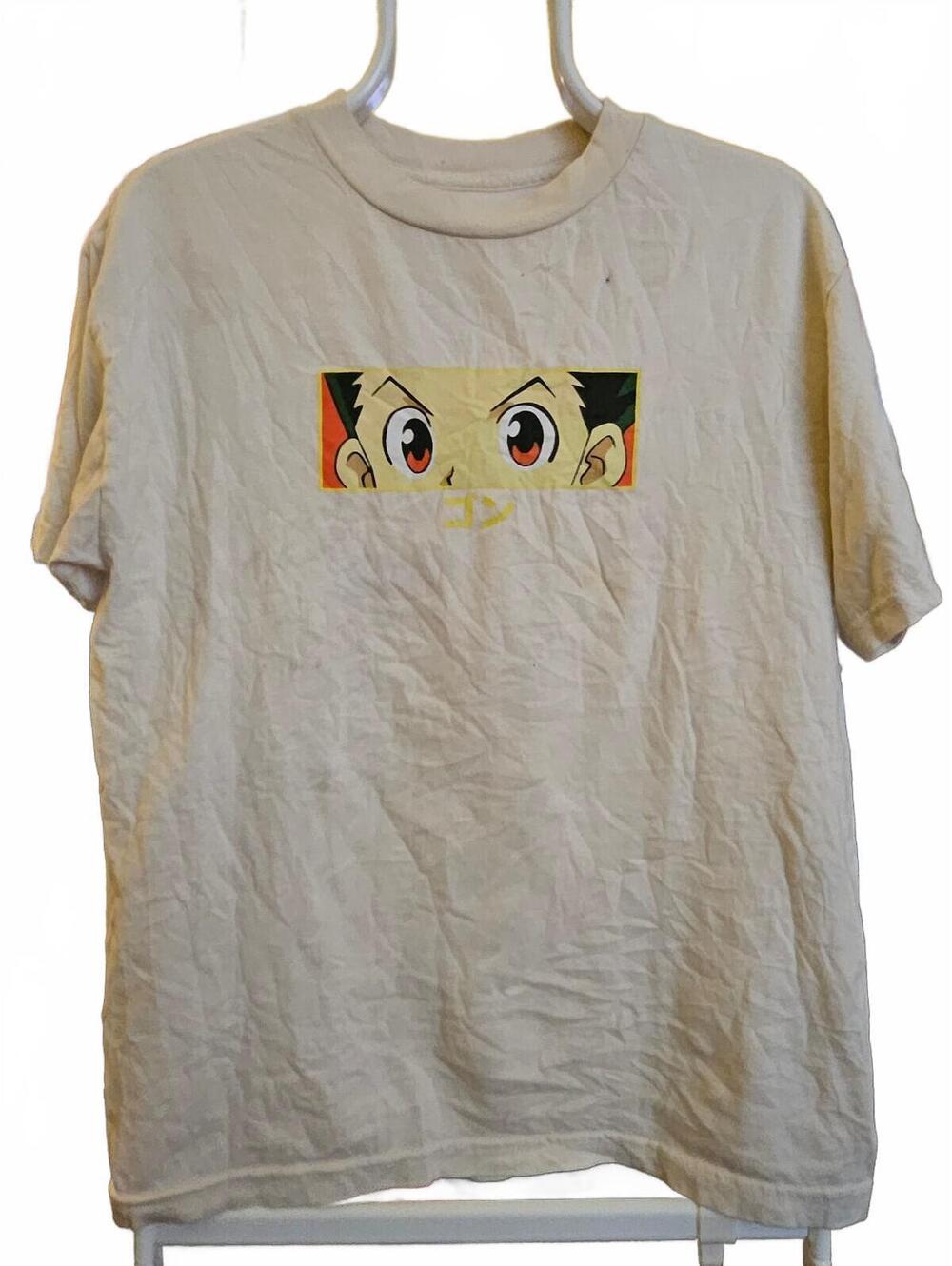 HUNTER X HUNTER HYPLAND GON EYES IVORY SIZE M T-SHIRT Small stain as shown